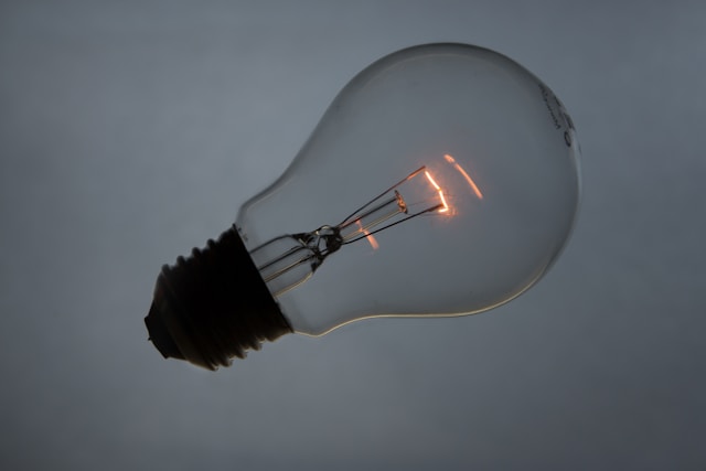 Image of single lightbulb with faintly glowing filament to illustrate post