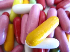 Image of several colourful Licorice Comfits, used to illustrate post