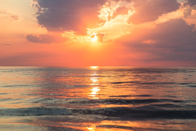 Image of sun setting over the sea, used to illustrate post